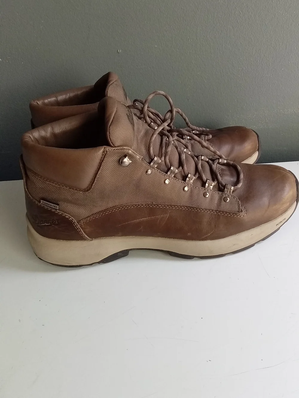 Danner‎ Brown Leather and Textile Lace-Up Boots